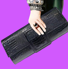 Black buckle clutch