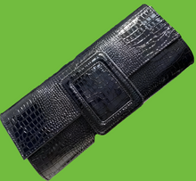 Black buckle clutch