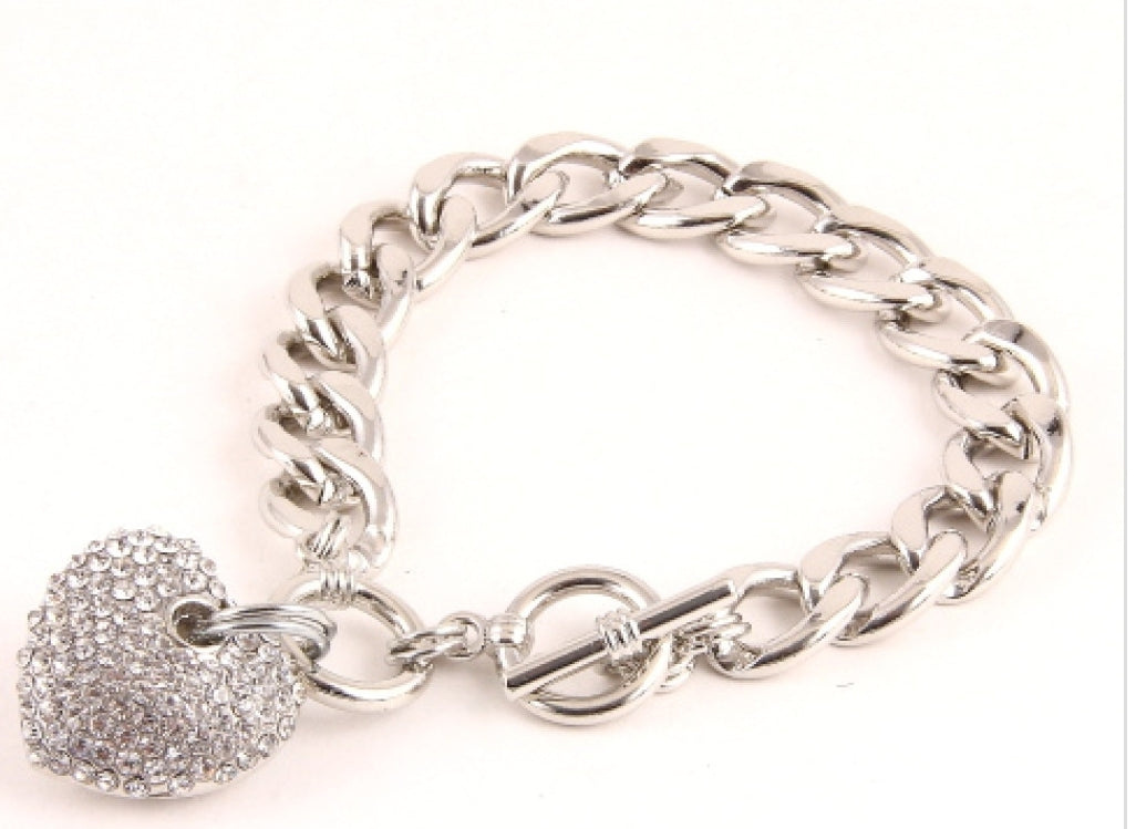 Silver heart bracelet