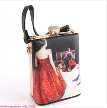 Designer style trendy fashionable uright evening clutch