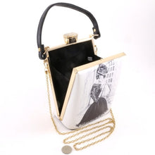 Designer style trendy fashionable uright evening clutch