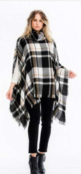 Poncho plaid