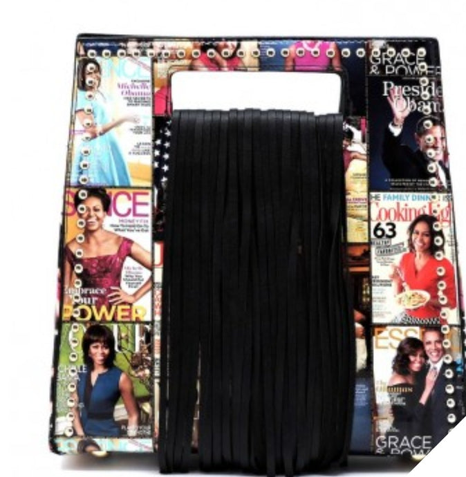 Michele Obama fringe magazine cover style handbag