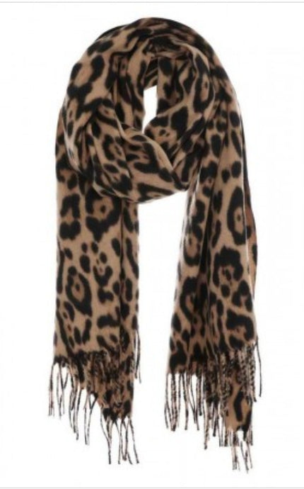 Trendy animal print long scarf